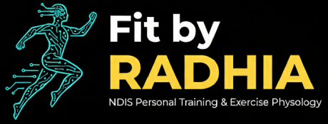 fitbyradhia logo sydney, radhia ndis personal trainer